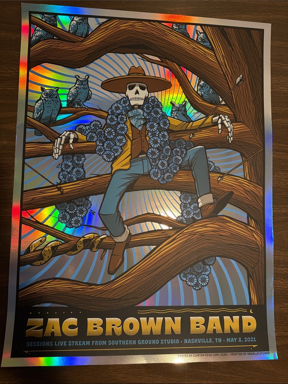 Zac Brown Band Holographic Poster - Nashville, May 8, 2021